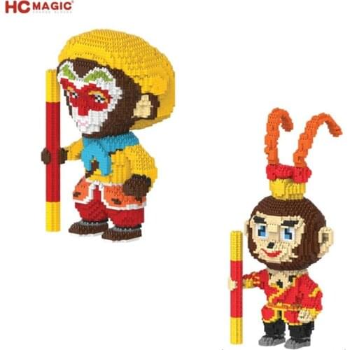 HC Mini Blocks Big Size Chinese Cartoon Wukong Building Toy Monkey Model Juguetes Boy Educational Children Christmas Gifts 9881
