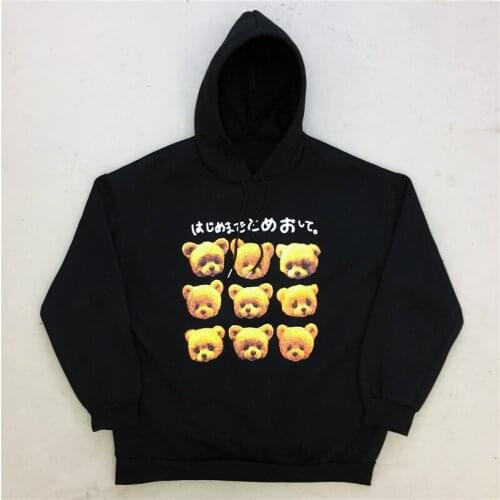 New Autumn Hoodie Women College Style Hoodie Harajuku Cartoon Bear Print Hoodie Loose Hooded Pullover Vintage Man Hoodies