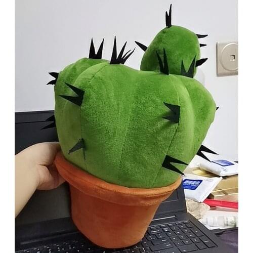 37cm Cute simulation cactus ornaments soft stuffed plush toy potted plant cacti prickly pear doll home decoration kids baby gift