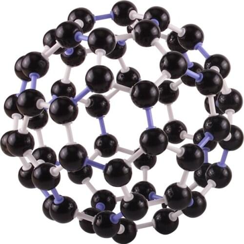 Carbon 60 football alkene large c60 carbon atom model bucky ball junior high school chemistry organic molecule crystal structure