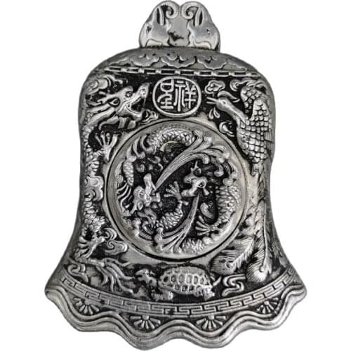 Chinese old Tibetan Silver Relief Inkstone Plate with silver the Dragon phoenix Inkstone