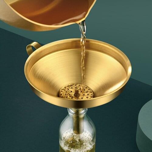 2-in-1 Stainless Steel Funnels Set Olive Oil Strainer Kitchen Tools Sauce Spices Wine Flask Filter Accessories Gadget