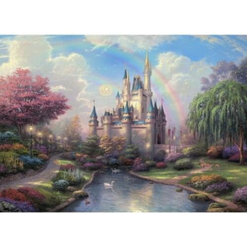 Swan Castle Jigsaw Puzzle 1000 Pieces Education Decompression Toys for Adults/Children/Kids Fairy Tale World