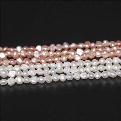 3-3.5mm Natural Freshwater Pearl Beads Pink White Small Punch Potato Pearl Bead for Jewelry Making Earring Necklace Bracelet14"