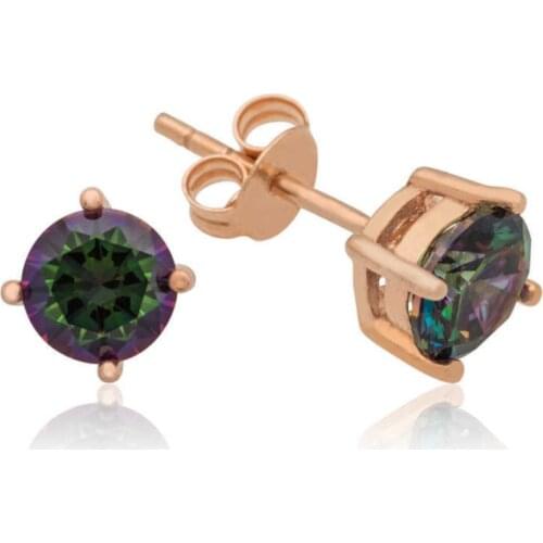 Midyatziv Silver Mystic Topaz Studded Earrings Midyatziv