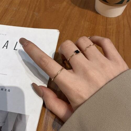New Fashion Punk Minimalist Midi Round Twist Ring Set for Women Bohemia Vintage Metal Knuckle Finger Rings Jewelry Gife