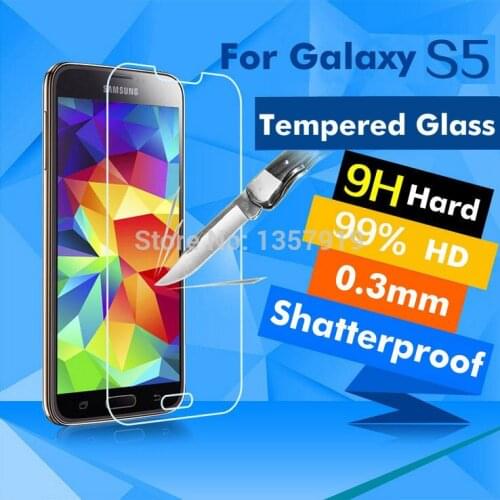 New 2.5D Ultra-Thin LCD Clear 0.3mm High Quality Tempered Glass screen protector Protective Film For Samsung Galaxy S5