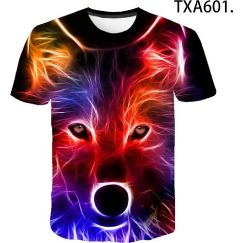 New Summer Wolf 3D T Shirts Boy girl Kids Fashion Casual Short Sleeve Men Women Children Printed T-shirt Cartoon Cool Tops Tee