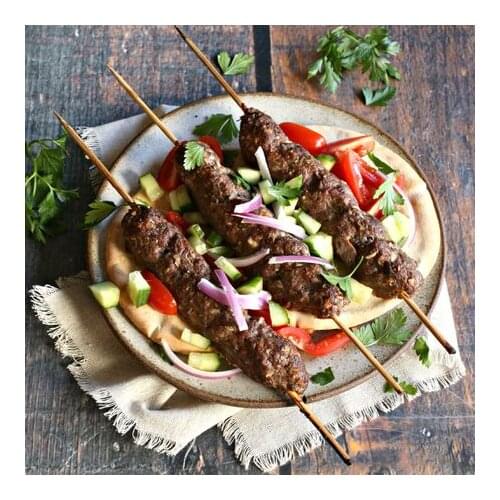 OPTİMEX Skewers 25cm - 100 PCs Wooden Barbecue Skewer 20 cm long Turkish Urfa meal meat flat skewers stick BBQ grill ADANA wood stıck