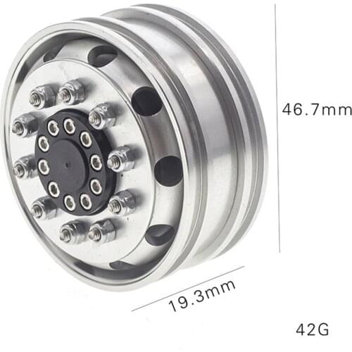 Rim Front/ Rear Wheel Hub 1 pair CNC Metal Wheel for 1/14 Tamiya Tractor Accessories