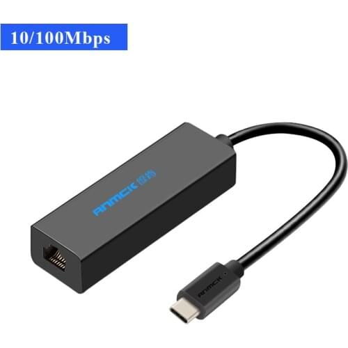 Anmck Convertor Type C Cable Male to RJ45 Lan Female USB 2.0 Adapter USB Ethernet Cord USB-C Converter For Laptops Macbook Pro