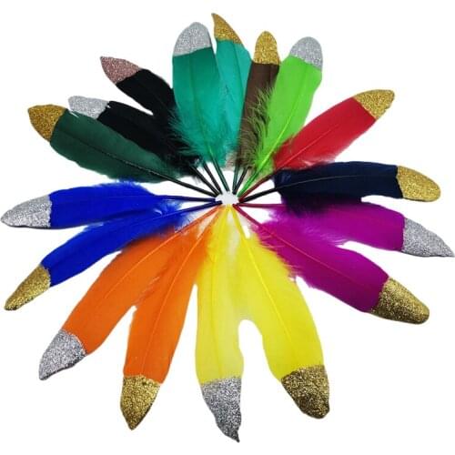 10/20pcs Gold silver Goose feathers plume diy Feathers for crafts decoration jewelry making needlework Hat Pluma material15-20CM