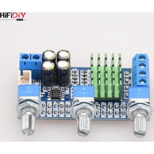 HIFIDIY LIVE A2.0-3P TPA3116 2.0 Amplifier Board Car Digital Audio Amplifier 50W*2 TPA3116 Home TREBLE BASS adjust for Speaker