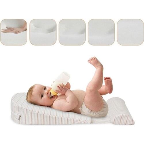 Newborn Baby Sleep Pillow Anti Baby Spit Milk Crib Cot Sleep Positioning Wedge Anti-Reflux Cushion Cotton Pad Mat Comfortable