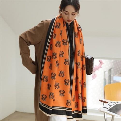 Popular Warm Winter Cashmere Scarf Pashmina Thick Blanket Long Women Scarves Ladies Shawls And Wraps Bufanda Hijab Echarpe 2021