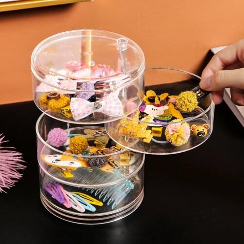 Transparent Rotating Jewelry Storage Box Bracelet Earrings Plastic Storage Box Display Rack Dust-proof Jewelry Makeup Organizer
