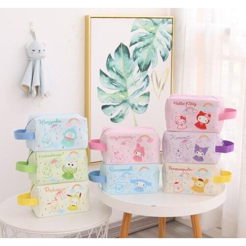 2021 New Melody Kuromi Cinnamorolls Simple Waterproof Cosmetic Bag Travel Portable kawaii decor birthday gifts Send girlfriend
