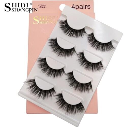SHIDISHANGPIN 4Pairs False Eyelashes 3d Mink Lashes Makeup Dramatic Mink Eyelashes 3d Mink Hair Lashes Maquiagem Natural Cilios