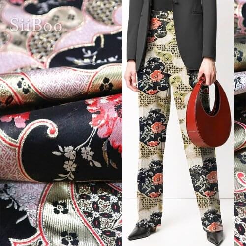 Siiboo Japanese style metallic jacquard brocade fabric for pants blazer Tissu jacquard japonais sp6339