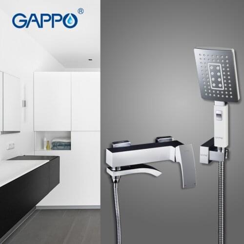 GAPPO Modern Bathtub Faucet Bathroom Tap Wall Mount Brass Mixer Bath Mixer Sink Faucet Single Handle Waterfall Hand Shower Taps