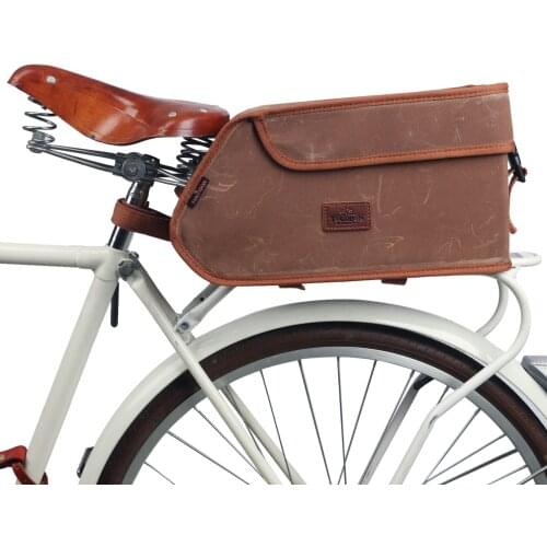 Tourbon Vintage Portable Bicycle Bike Seat Insulated Trunk Cooler Bag Tail Saddle Bags Canvas Pouch Cycling Bike Accessories