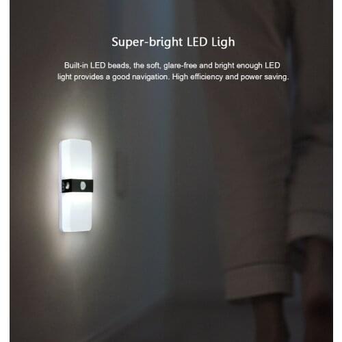Battery Operated LED Motion Sensor Night Light Cordless Hanging Magnetic Stick-On Auto White Light Super-bright LED Night Lamp