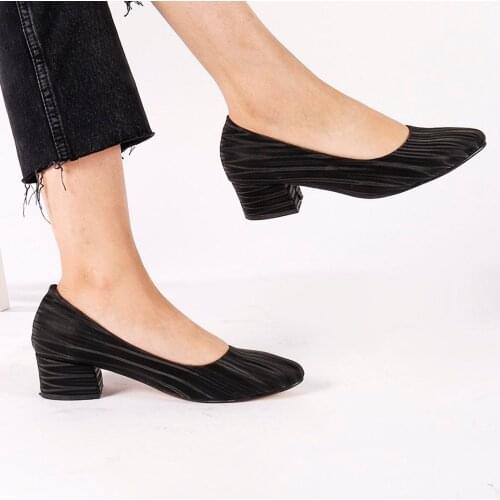 Nancy Black Satin Wedding Shoes Women Pumps 2021 New Bride Plus Size 43 Women Pointed Toe Women Pumps Women Shoes