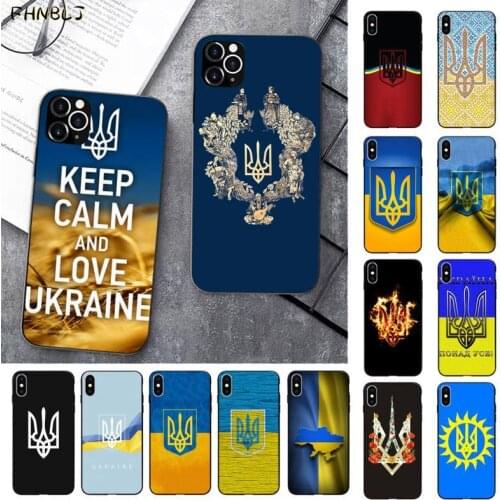 FHNBLJ Ukraine Flag DIY Painted Bling Phone Case For iphone 12pro max 11 pro XS MAX 8 7 6 6S Plus X 5 5S SE 2020 XR case