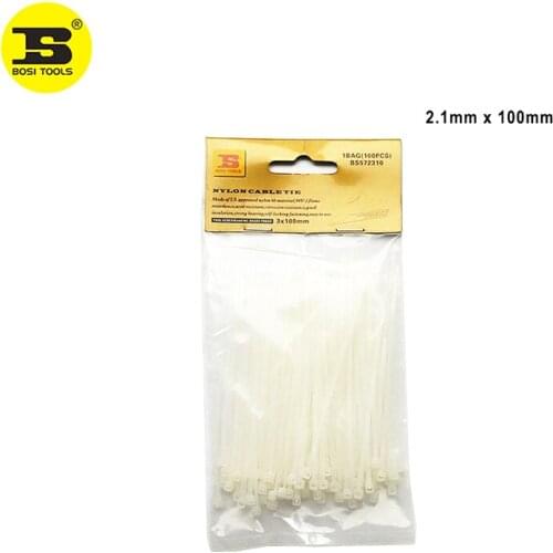 BOSI 100pc/pack Nylon Cable Tie 2.1mmx100mm