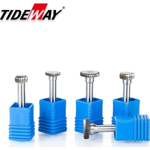Tideway 6mm Shank Tungsten Steel Cutter Metal Grinding Carving Rotary File Cylindrical Router Bit For Metal Polishing T Type