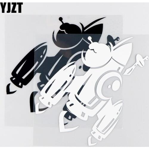 YJZT15.5X14.8CM Rocket Spacecraft Art Decorative Murals Vinyl Car Stickers Decals Black / Silver 10A-0151