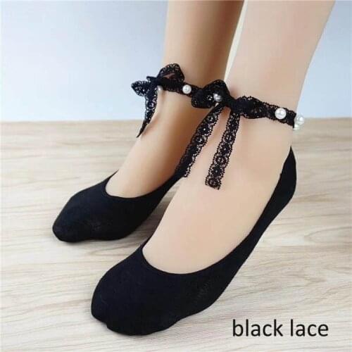 Q womens Invisible Socks Anti-slip Thin Boat Socks Simulated Pearl Women Fashion Socks Cotton Summer Supplies