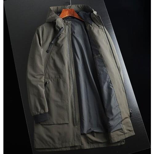Value pick-up leak 1 outdoor windproof waterproof mens business leisure medium long hooded wind jacket jacket tide