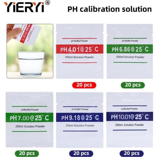 100pcs/set PH Test Meter Measure Calibration Solution PH Buffer Powder 4.01+6.86+7.0+10.01+9.18 Calibration Point free shipping