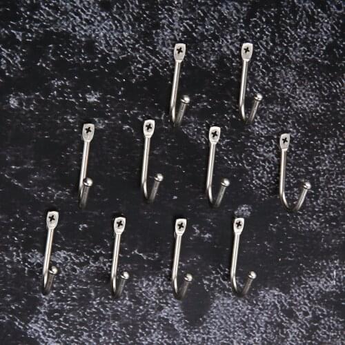 10x Silver Bulk Wall Door Bath Double Prong Coat Hook Hanger Pot Hanger Hooks Handbag Bag Hanger Hooks Hardware 34*24mm
