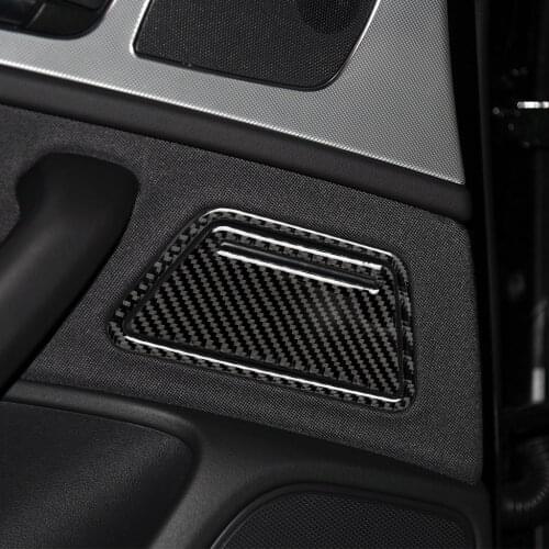 2pcs Carbon Fiber Car Rear Door Ashtray Panel Decoration 3D Stickers Interior Trim for Audi A6 A7 2012-2018 Models Accessories