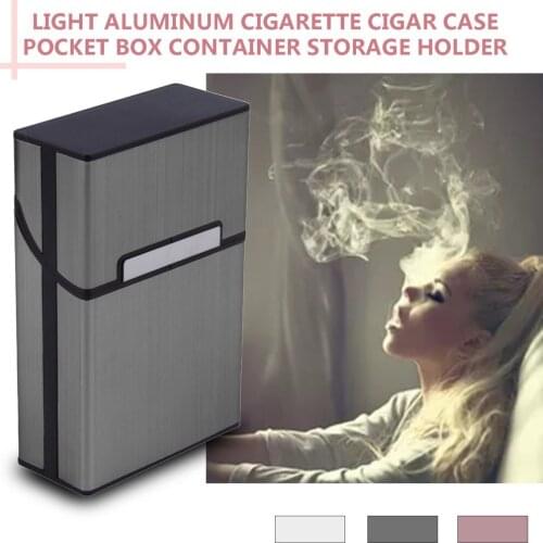 2021 Personality Creative Aluminum Smoking Cigarette Case Fashion Men Cigar Tobacco Holder Pocket Box Storage Container Gift Box