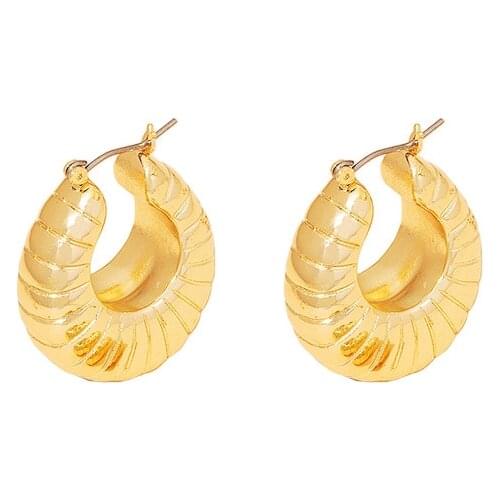 2021 Ins Gold Metal Irregular Minimalism Minimalist Hoop Earrings Trendy Korean Fashion Women Chic Party Jewelry