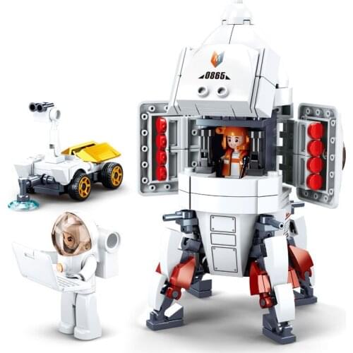 320Pcs SLuban 0923 Landing Cabin Rocket Assembly Model Boy Assembling Building Blocks and Inserting Toy Gifts