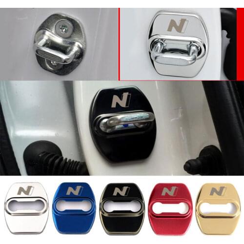 4pcs car door lock cover for Hyundai Tucson Ix20 Creta N Nline logo buckle case Emblem sticker Accessories auto styling