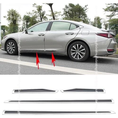 For Lexus ES ES200 260 300H 2018-2021 Carbon fiber stainless Door Body protection Molding Cover Trim Strips Car Accessories