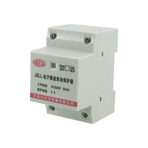 AC220V 6A 2 Two Pole Electronic Circuit Breaker Overload Protector 35mm DIN Rail