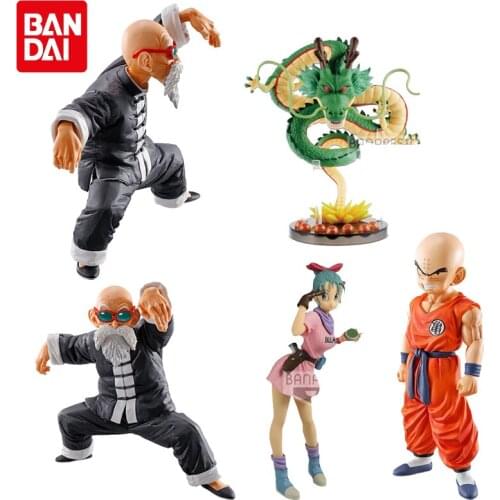 Original Bandai Dragon Ball Z Figure Toy Figures Model Flash Shenron Kuririn Trunks Charm Bulma Model Collectable Action Figure