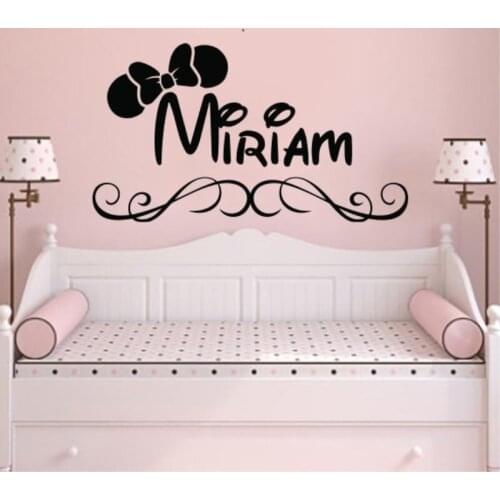 Custom Girls Name Art Wall Mural Personalized Baby Name Vinyl Wall Sticker Home Nuesery Bedroom Decor Beautiful Decal D-329
