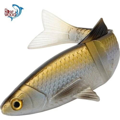 RoseWood 4.5g 9g 19g Artificial Wobblers Fishing Lures Soft Baits Silicone Shad Worm Pike Bass Swim Bait Fish 3 Segmented Tackle