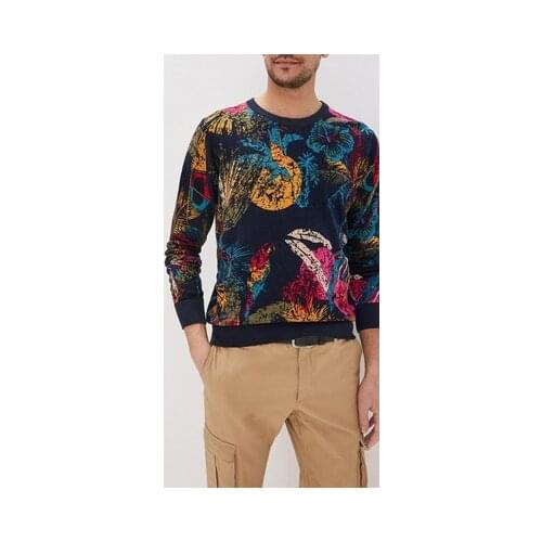 Spanish Mens New Wide Knitted Elastic T-shirt (Spring and Autumn Printing)