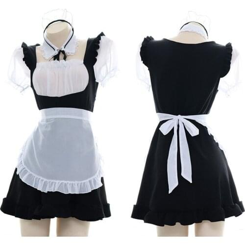 Kawaii Sexy Lingerie Exotic Apron Maid Outfit Roleplay Cow Cosplay Erotic Anime Costume for Women Girl Cute Underwear Maid Dress