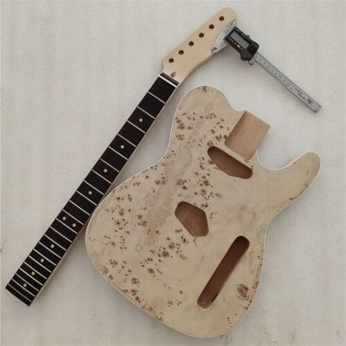 DIY 1 Set Unfinished Electric Guitar Neck and Body Guitar kit