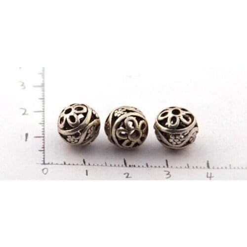 MOODPC alloy round flower beads charm for DIY jewelry metal beads charm
