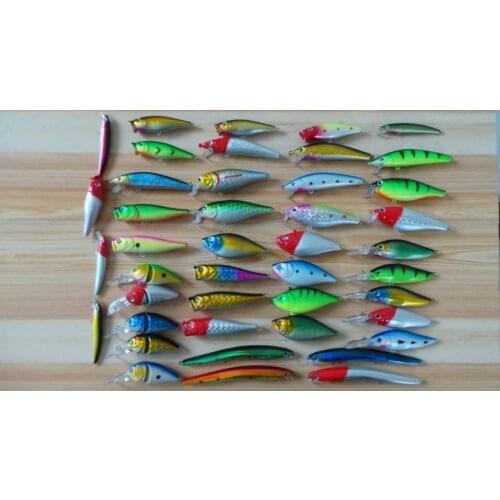 MR OCTOPUS Lot 50 pcs Kinds of Fishing Lures Crankbaits Hooks Minnow Baits Tackle